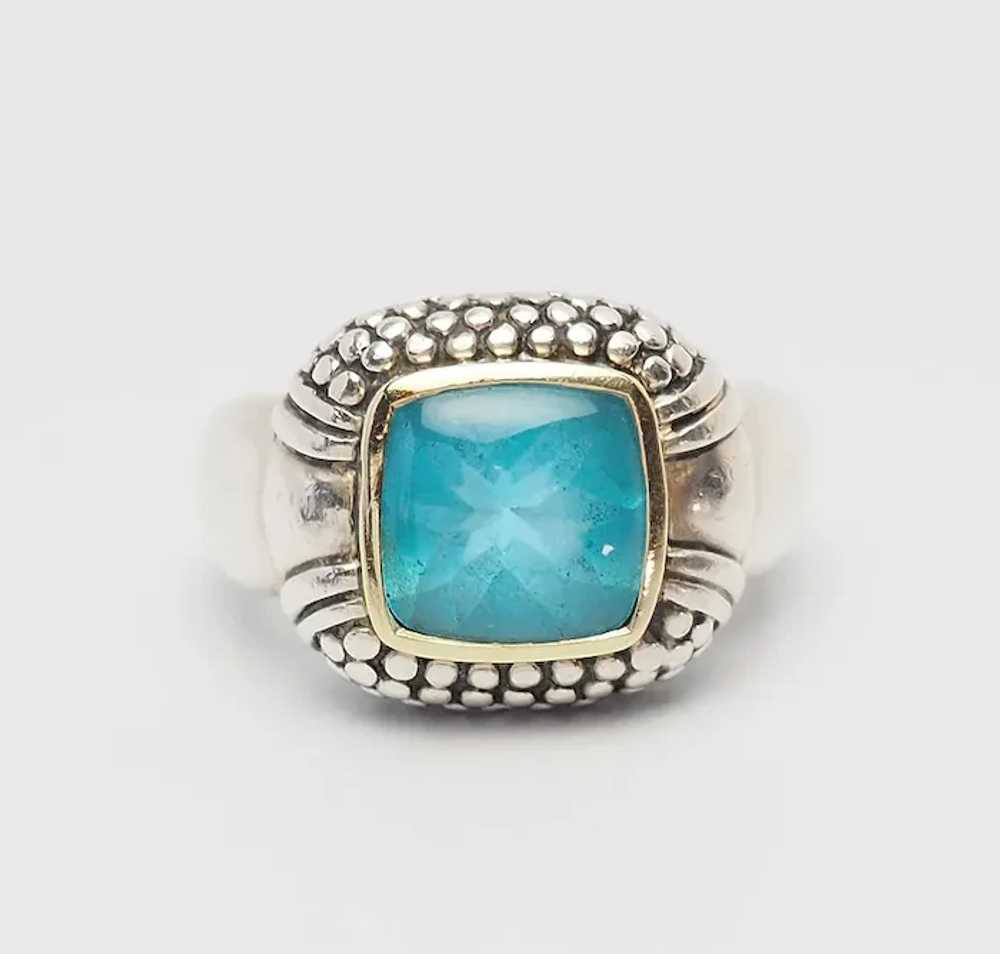 Classic vintage square blue topaz sterling silver… - image 2