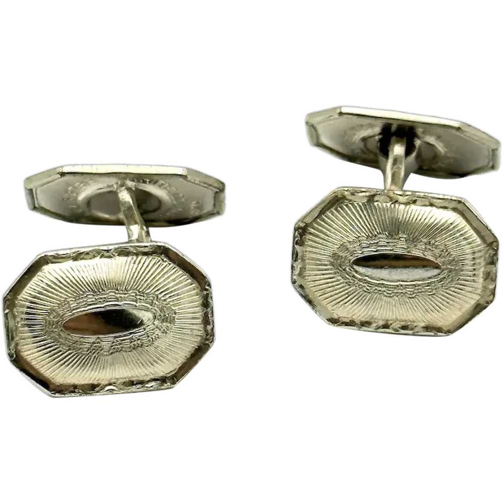 Men’s 14kt Art Deco cufflinks - image 1