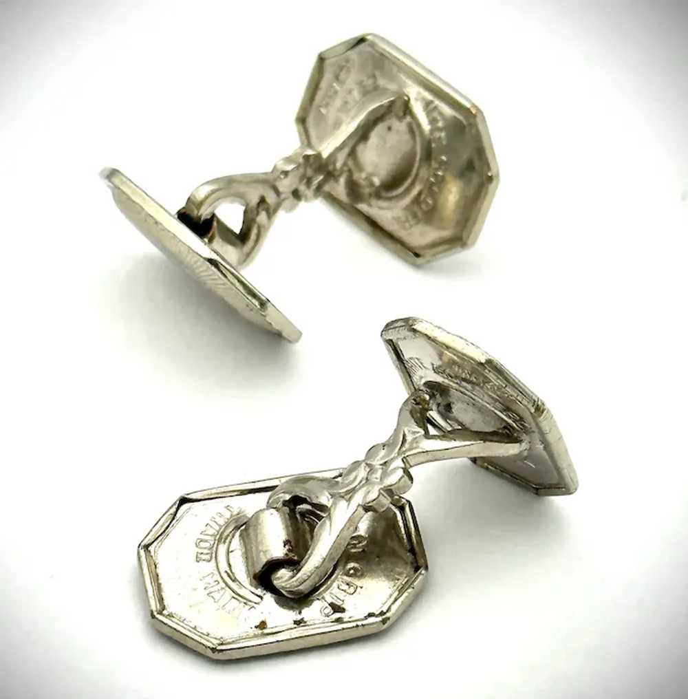 Men’s 14kt Art Deco cufflinks - image 4