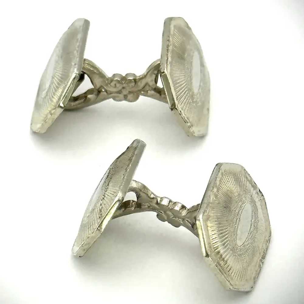 Men’s 14kt Art Deco cufflinks - image 5