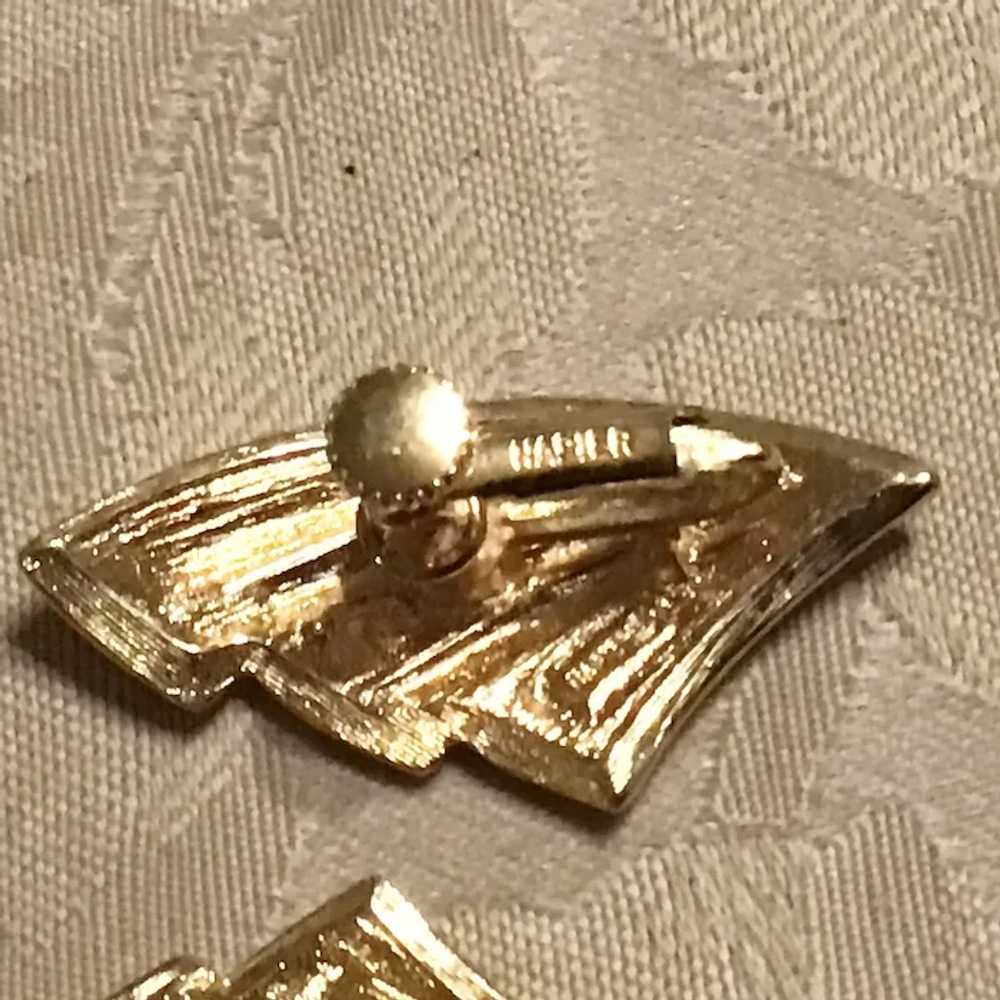 Napier Gold Tone Enameled Clip Earrings - image 5