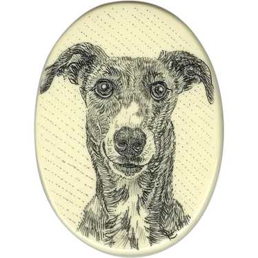 Finely Detailed Pin: Scrimshaw Portrait of a Whip… - image 1