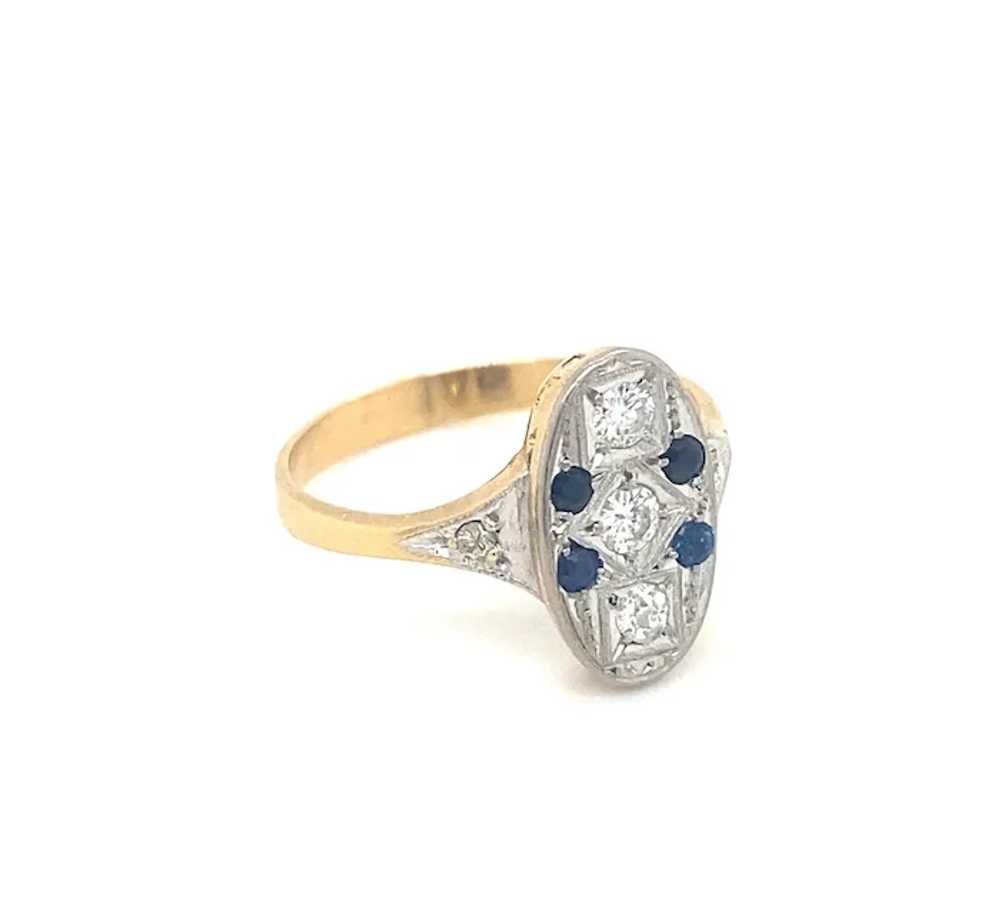 Original Art Deco Platinum Diamonds Sapphires 18K… - image 5