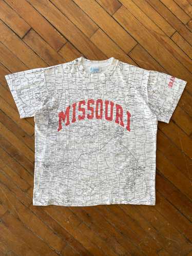 MISSOURI ALL-OVER PRINT T-SHIRT—WHITE [S]