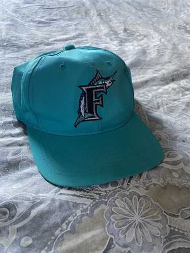 Vintage Florida Marlins 1990s Vintage Snapback Baseball Color Block Hat -- Adjustable Back