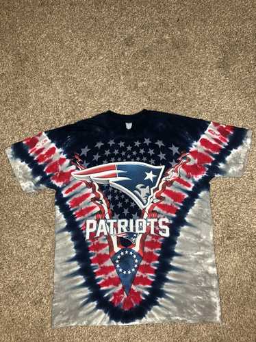 New England Patriots Majestic V Tie-Dye T-Shirt - Navy