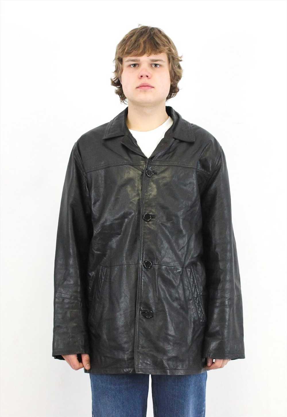 HOLLOWAY UK 40 US Leather EU 50 Over Coat Jacket … - image 1