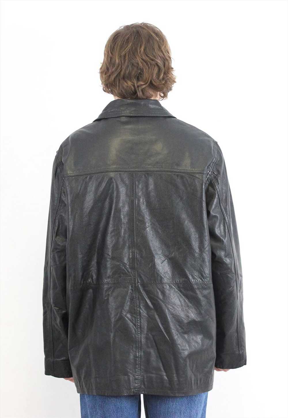 HOLLOWAY UK 40 US Leather EU 50 Over Coat Jacket … - image 4