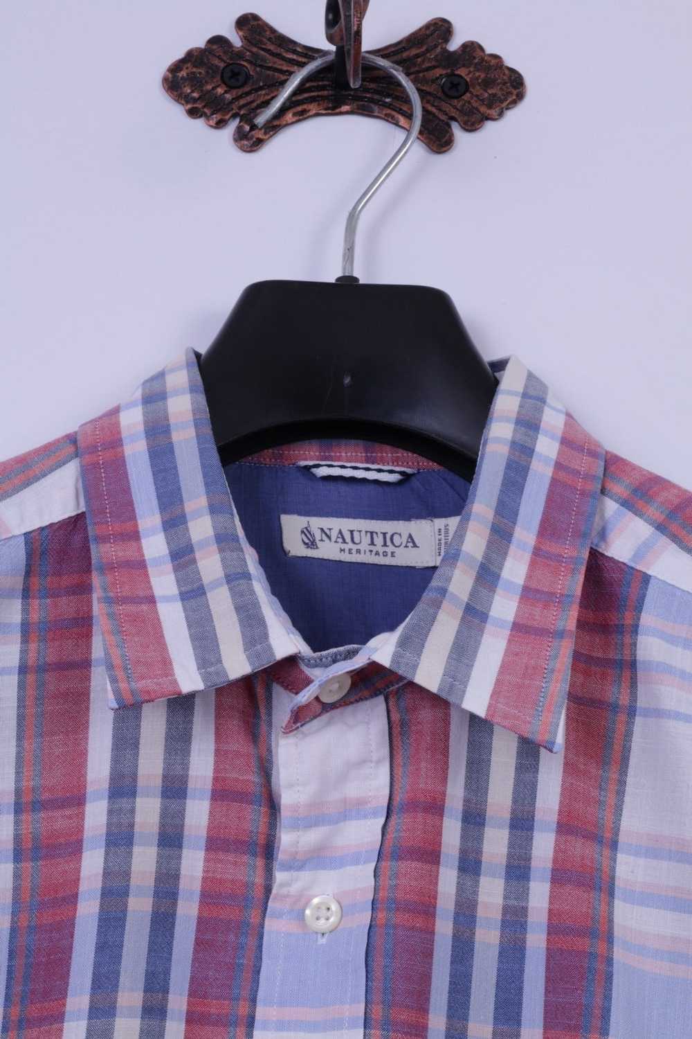 Nautica Nautica Mens L Casual Shirt Blue Check He… - image 2