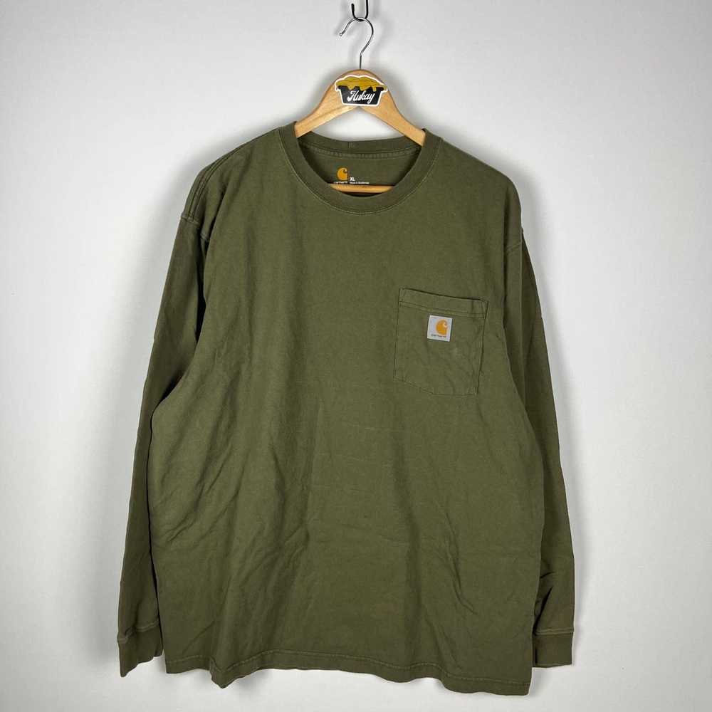 Carhartt × Vintage Carhartt Pocket T Shirt Olive … - image 1
