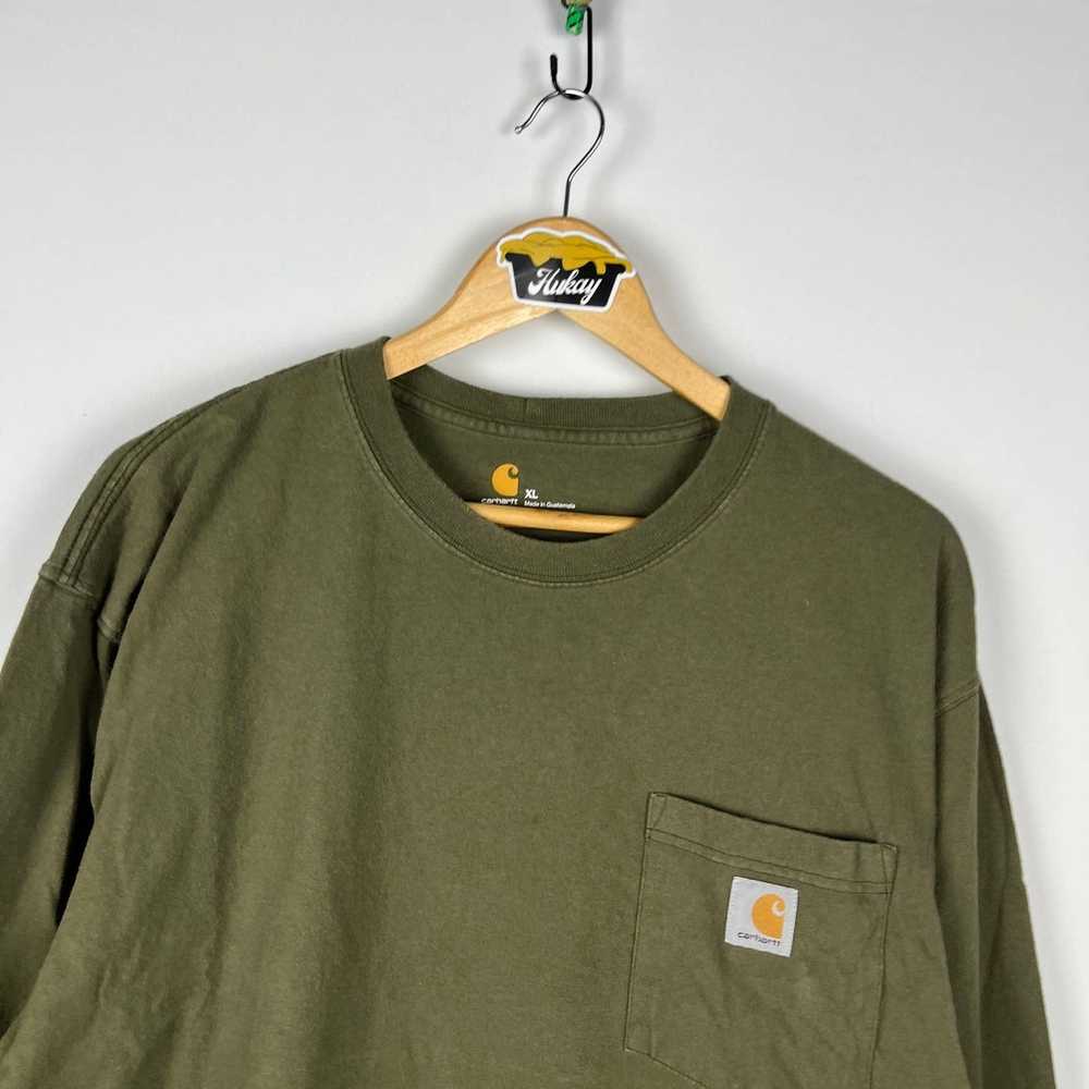 Carhartt × Vintage Carhartt Pocket T Shirt Olive … - image 2