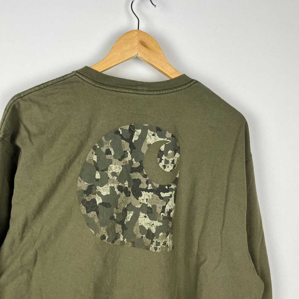 Carhartt × Vintage Carhartt Pocket T Shirt Olive … - image 4