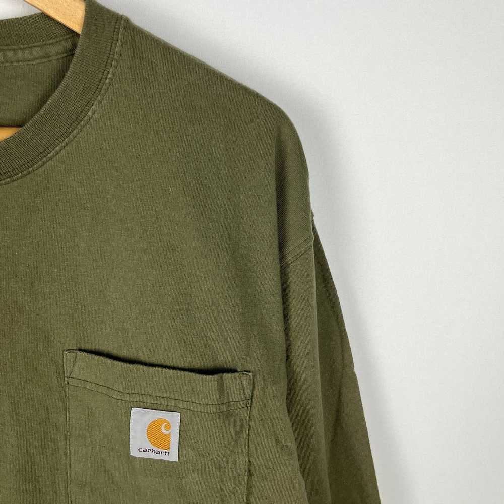 Carhartt × Vintage Carhartt Pocket T Shirt Olive … - image 6