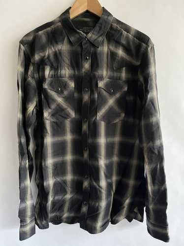 Allsaints Allsaints black shadow plaid flannel shi