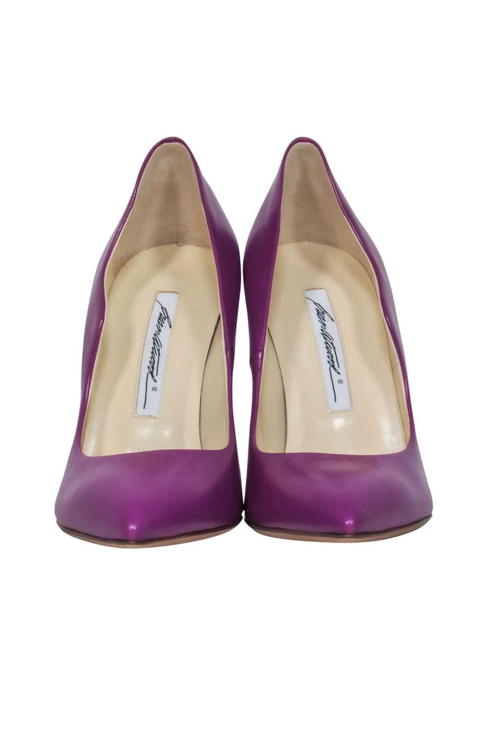 Brian Atwood - Purple Leather Pointed Toe Pumps S… - image 2