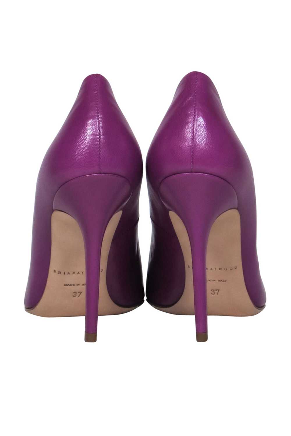 Brian Atwood - Purple Leather Pointed Toe Pumps S… - image 4
