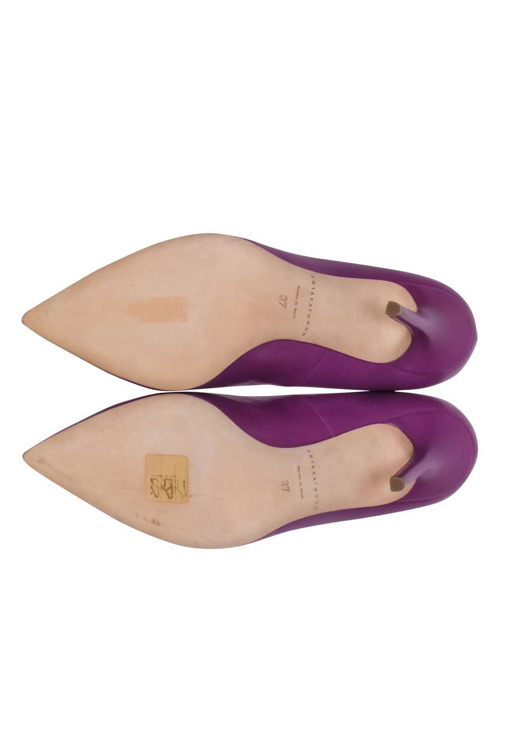 Brian Atwood - Purple Leather Pointed Toe Pumps S… - image 5