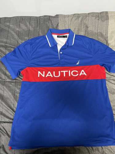 Nautica Blue/Red Nautica Short Sleeve Polo