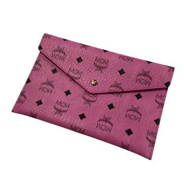 MCM MCM Visetos pink monogram clutch purse / walle