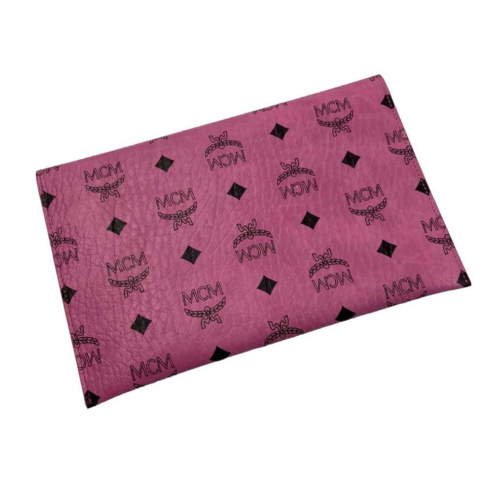 MCM MCM Visetos pink monogram clutch purse / wall… - image 3