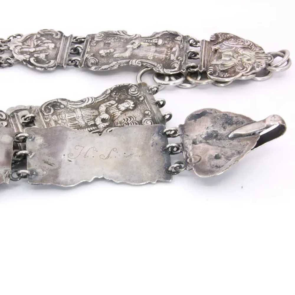 Antique Victorian Era c.1849 Silver Link Belt w T… - image 5