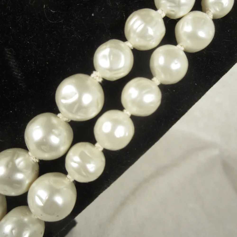Japanese Double Strand Large Faux White Pearls - image 5
