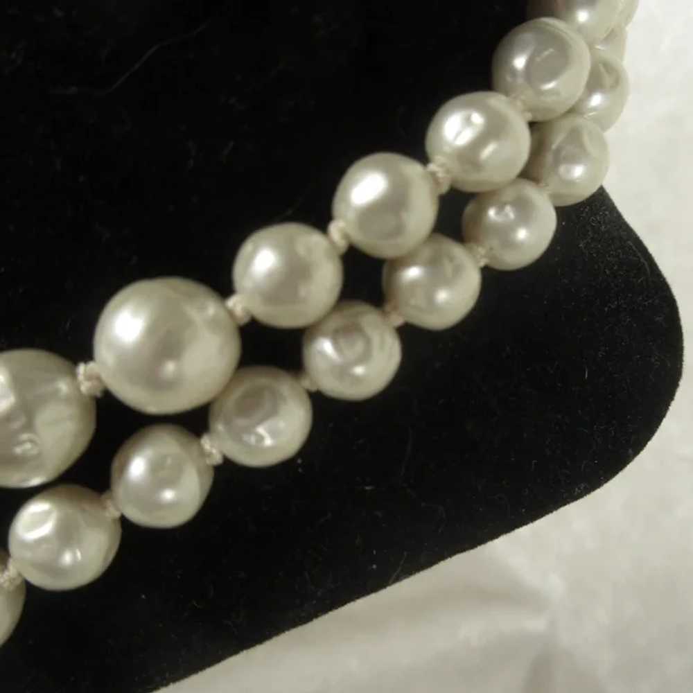 Japanese Double Strand Large Faux White Pearls - image 6