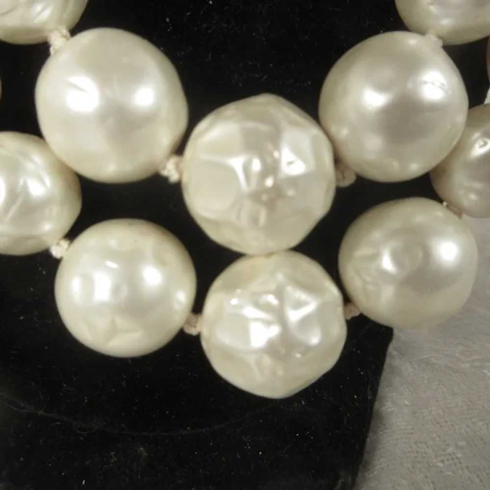 Japanese Double Strand Large Faux White Pearls - image 8