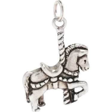 Carousel Horse Charm, Sterling Silver, 7/8 Inch, H