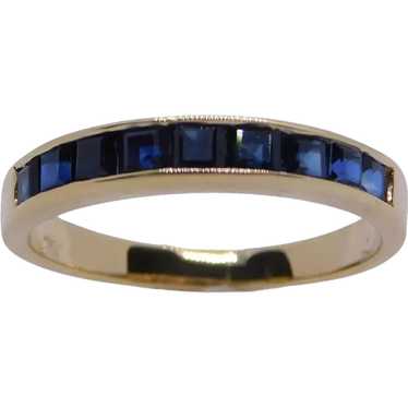 Stackable .81 ctw Sapphire Band Ring 18K Gold