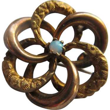 Victorian Lovers Knot Pin in Gold Fill - image 1