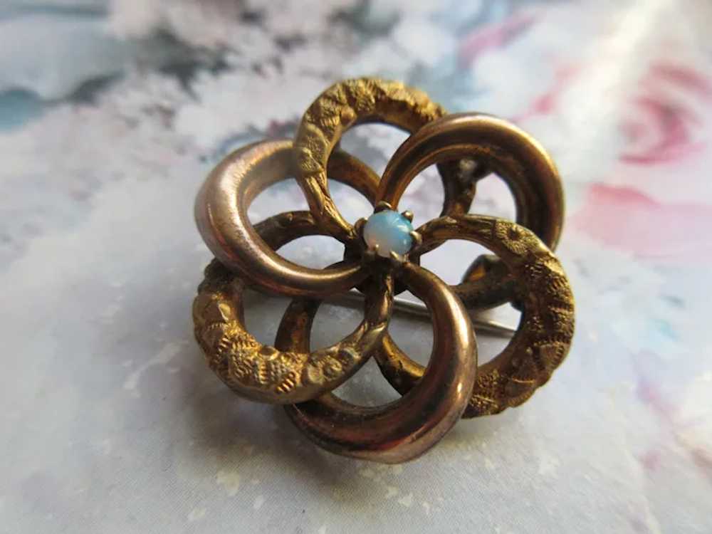 Victorian Lovers Knot Pin in Gold Fill - image 3