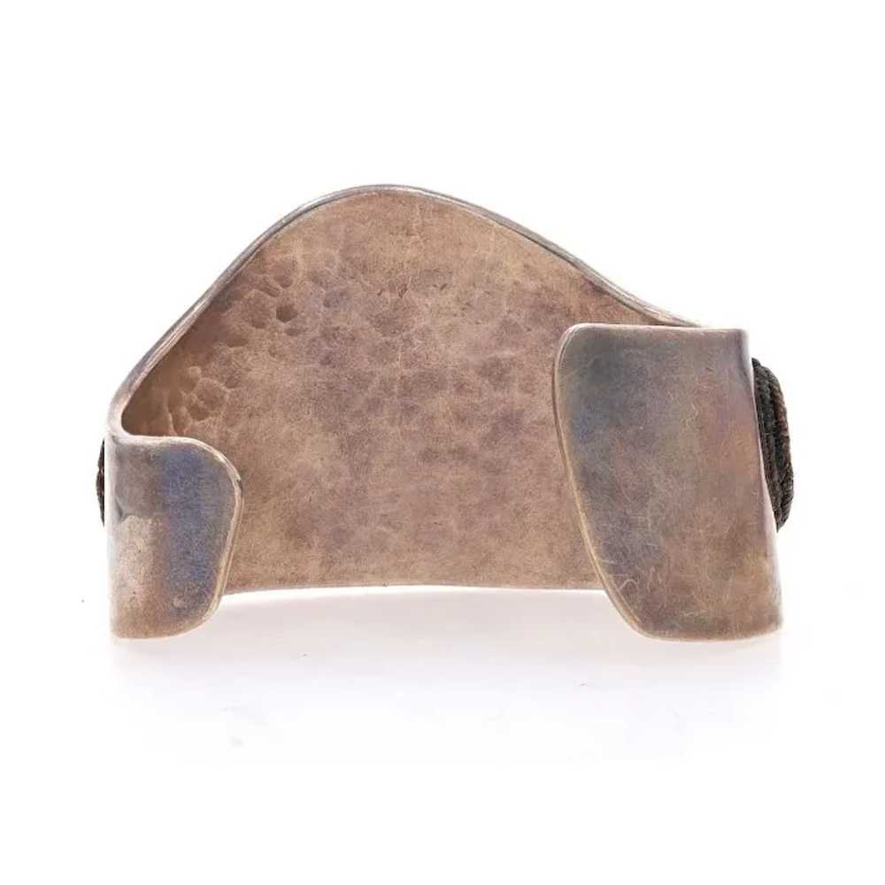 Sterling Jasper Vintage Modernist Cuff Bracelet 7… - image 4