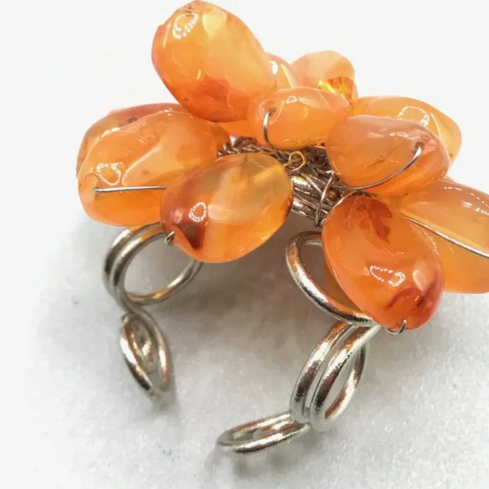 Adjustable Carnelian Cluster Ring Handcrafted Han… - image 2