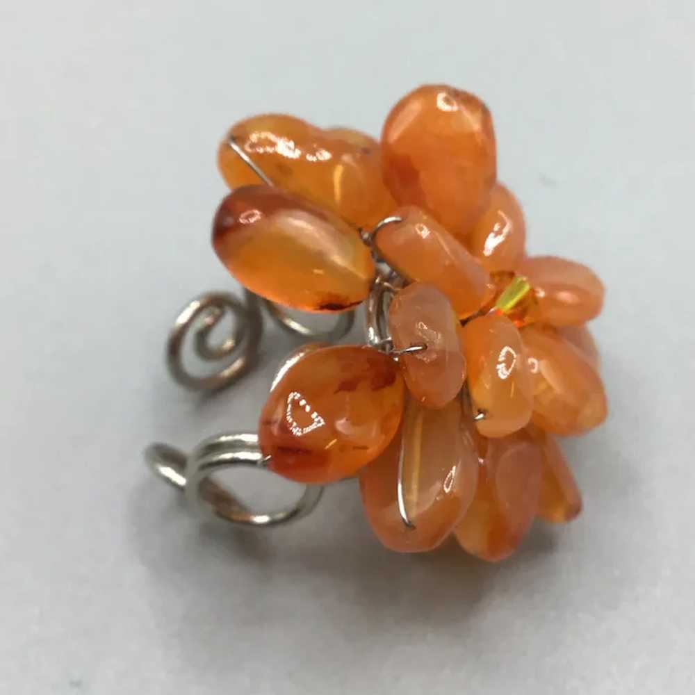 Adjustable Carnelian Cluster Ring Handcrafted Han… - image 3