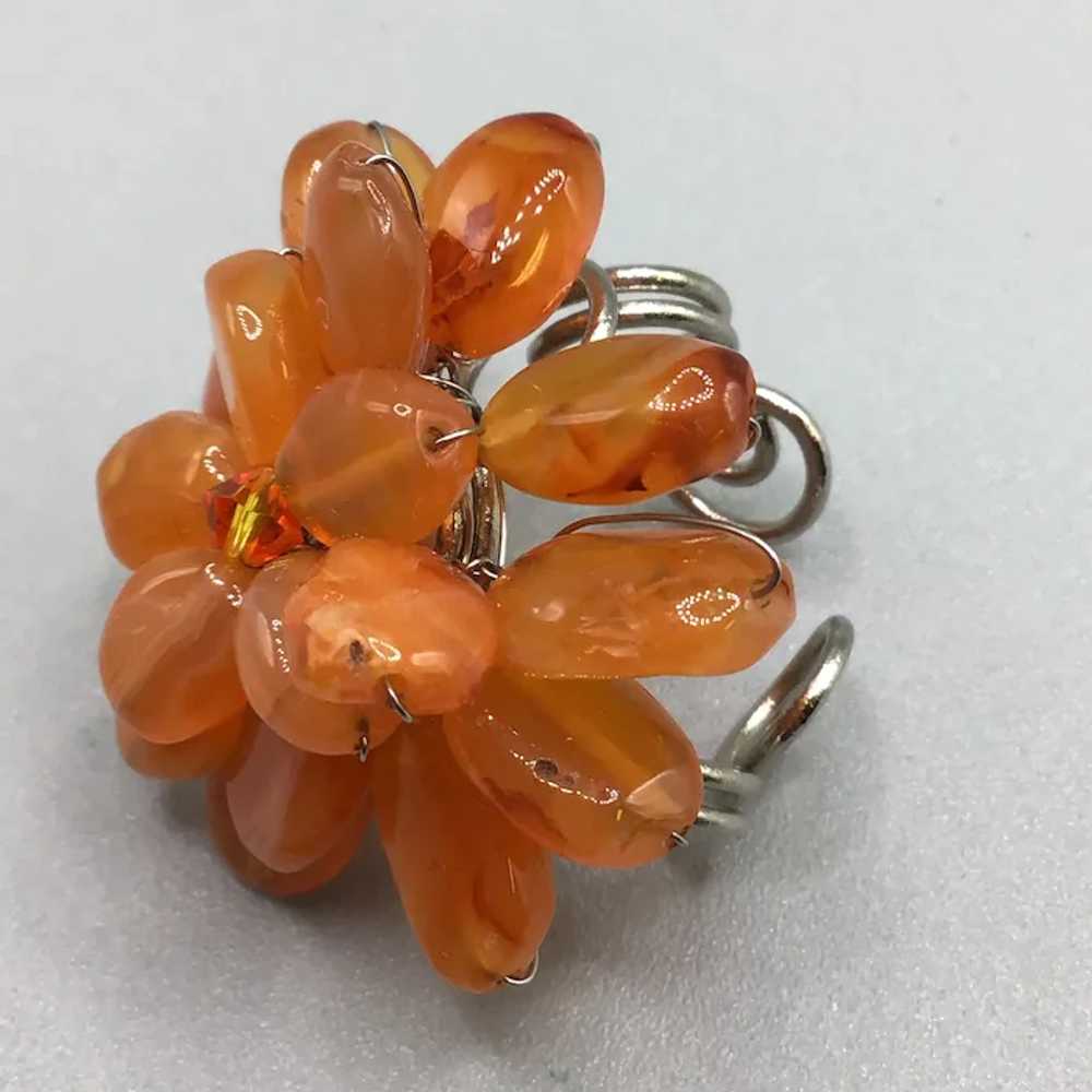 Adjustable Carnelian Cluster Ring Handcrafted Han… - image 5