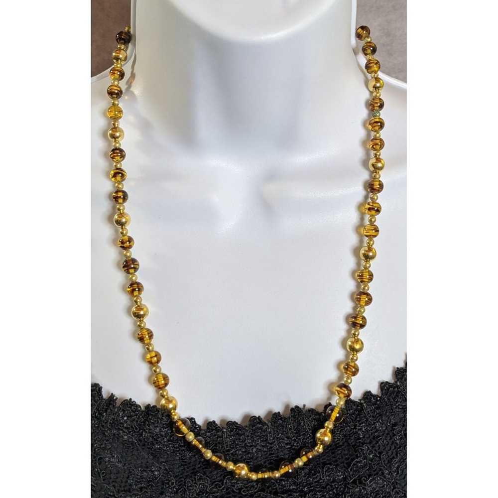 Other Napier Vintage Gold Glass Beaded Necklace - image 1