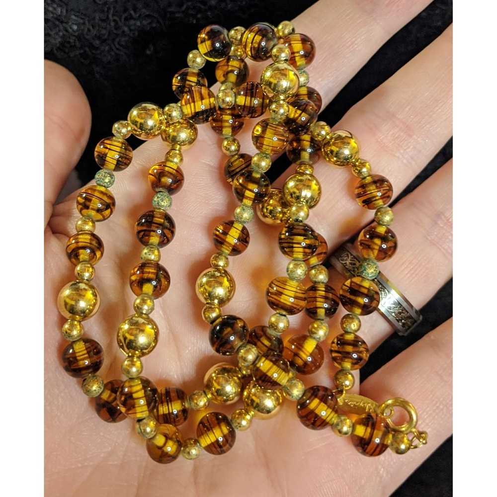 Other Napier Vintage Gold Glass Beaded Necklace - image 2