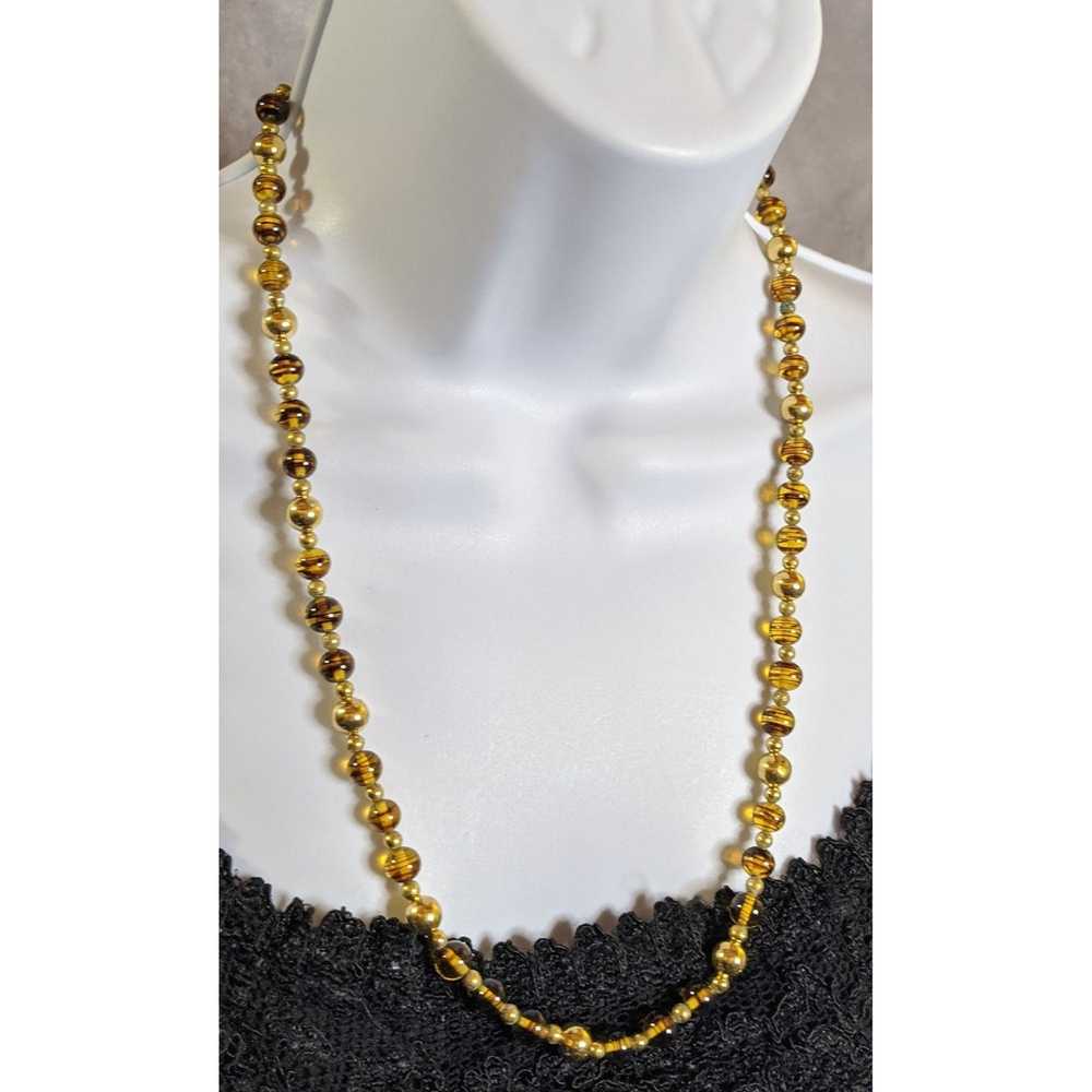 Other Napier Vintage Gold Glass Beaded Necklace - image 4