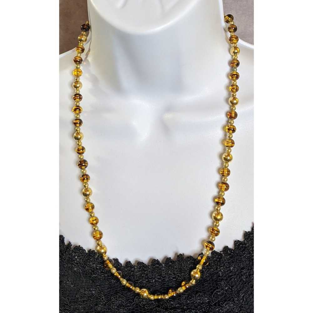 Other Napier Vintage Gold Glass Beaded Necklace - image 6