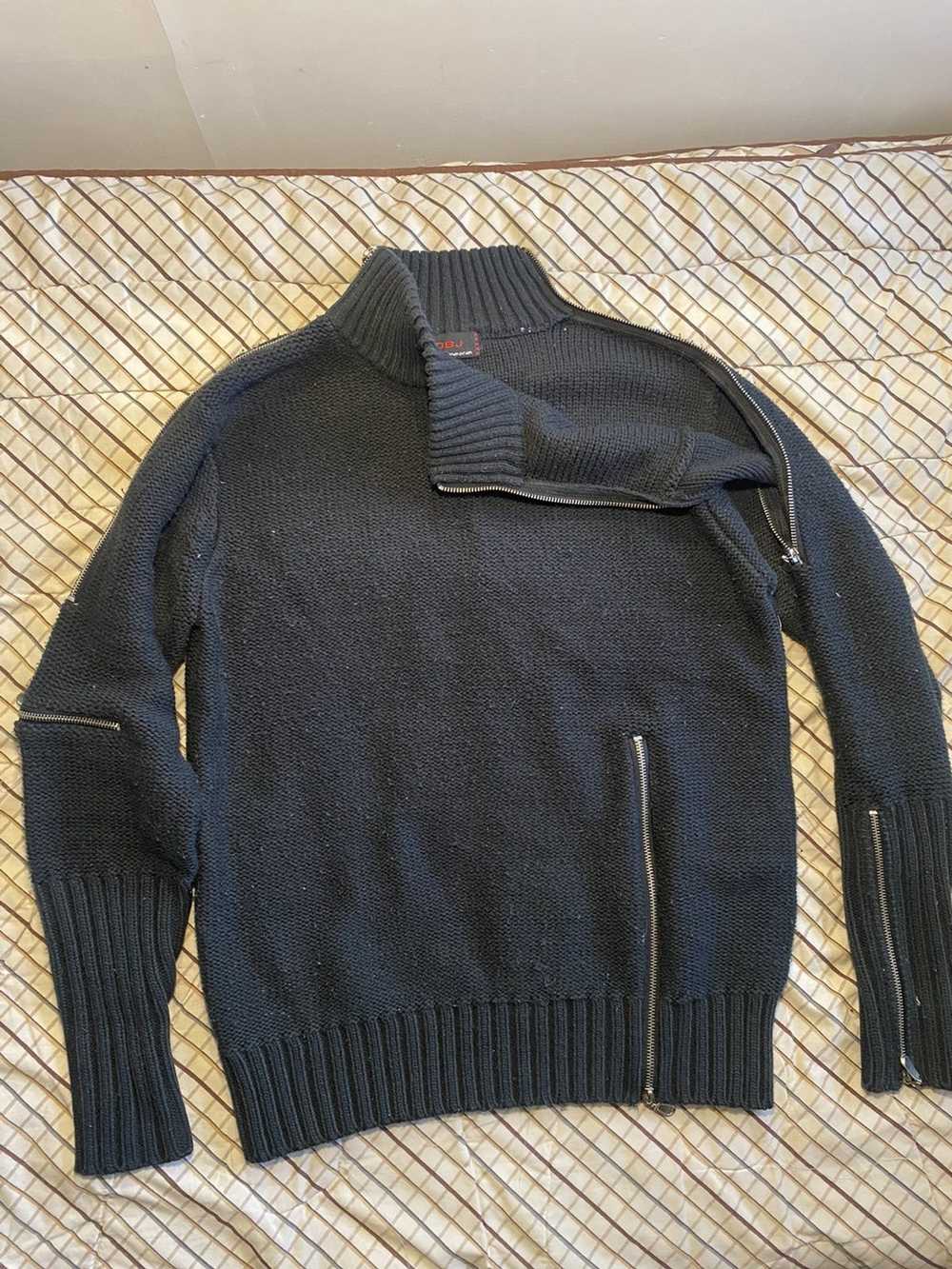 Avant Garde × Streetwear Zippered heavy knitted s… - image 3