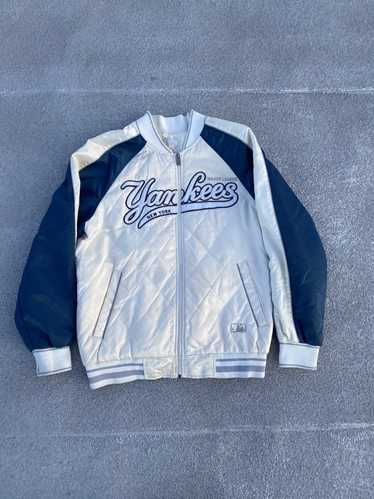 RARE! Vintage MLB Baseball New York Yankees satin baby blue starter jacket  2XL