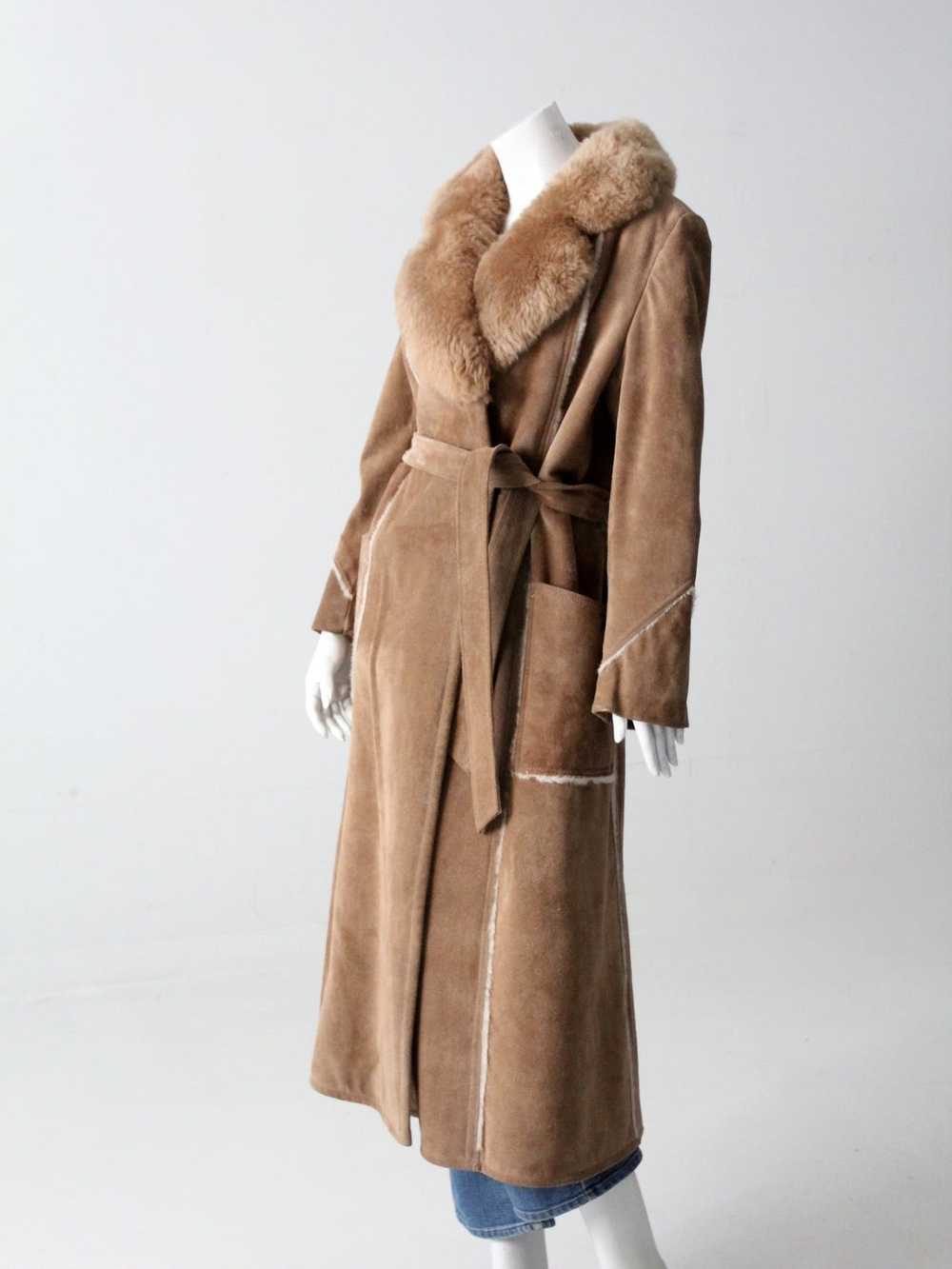 Vintage vintage 70's shearling full length coat - image 10
