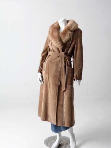 Vintage vintage 70's shearling full length coat - image 1