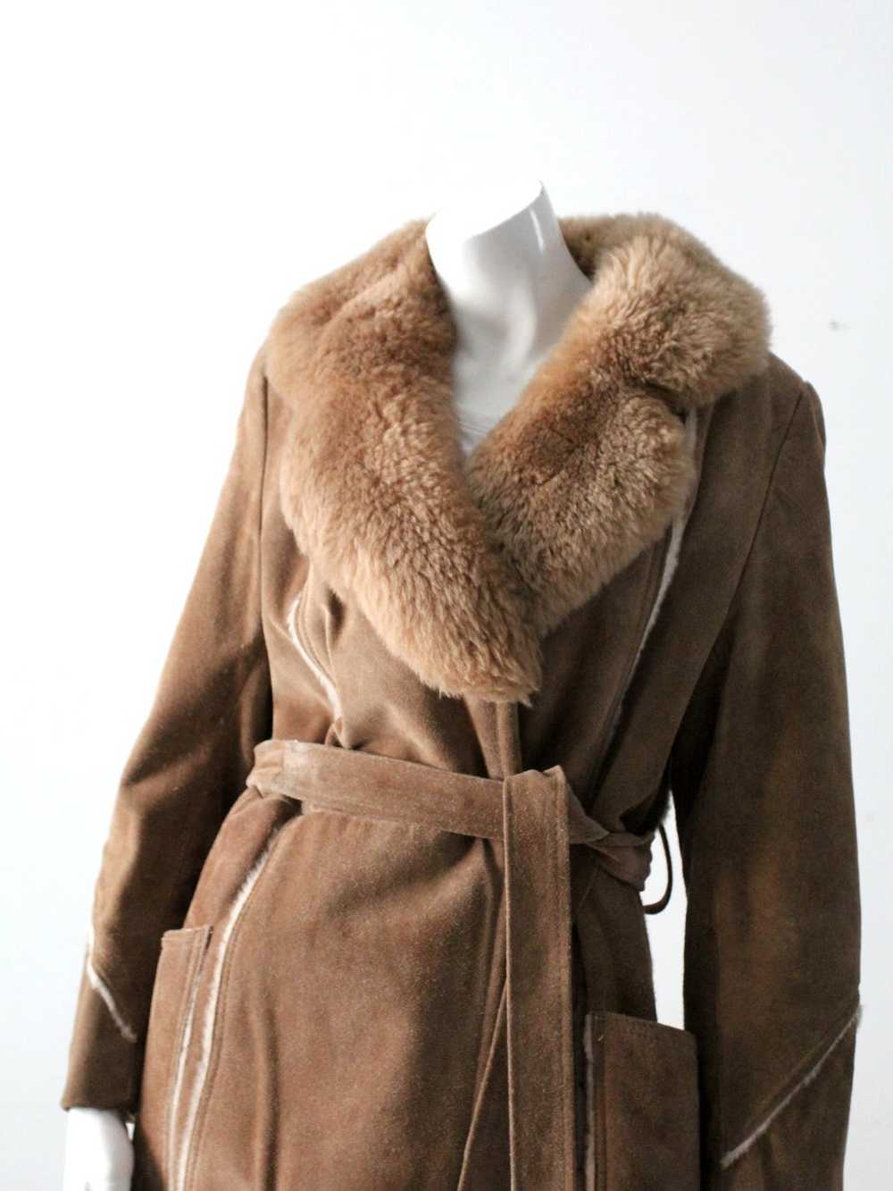 Vintage vintage 70's shearling full length coat - image 6