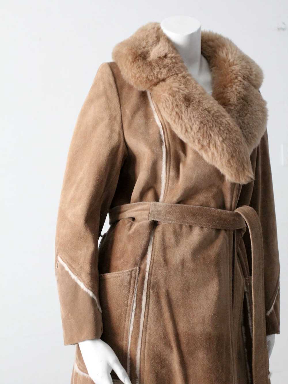 Vintage vintage 70's shearling full length coat - image 7
