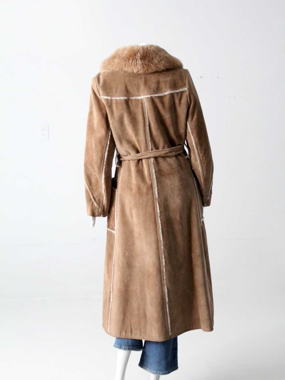 Vintage vintage 70's shearling full length coat - image 9