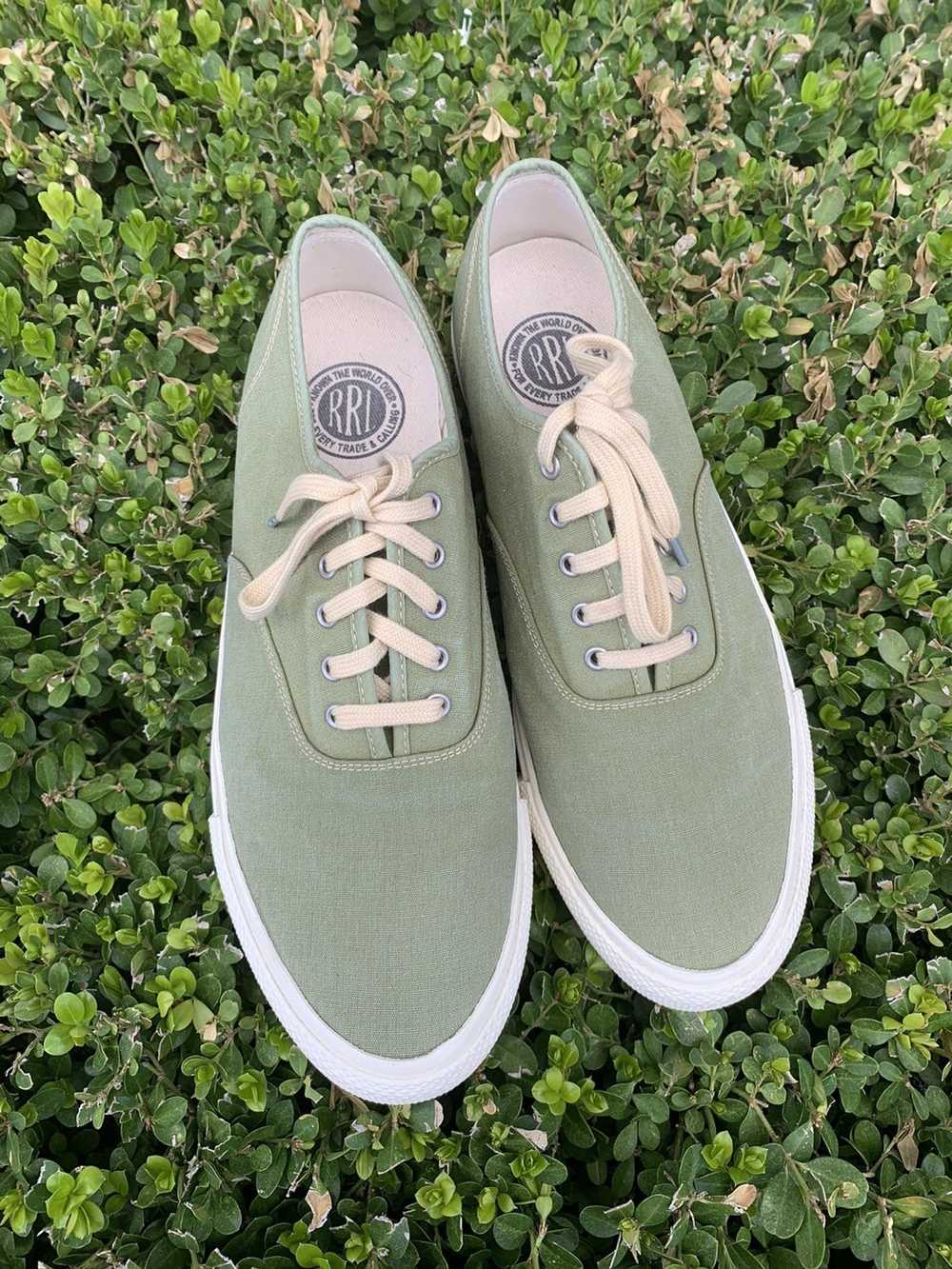 RRL Ralph Lauren Norfolk Sage Green canvas low to… - image 2