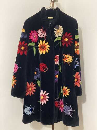 Rare Zuki Fur Stroller Coat w/ Flowers
