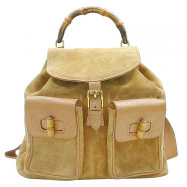 Gucci Vintage Bamboo cloth backpack - image 1